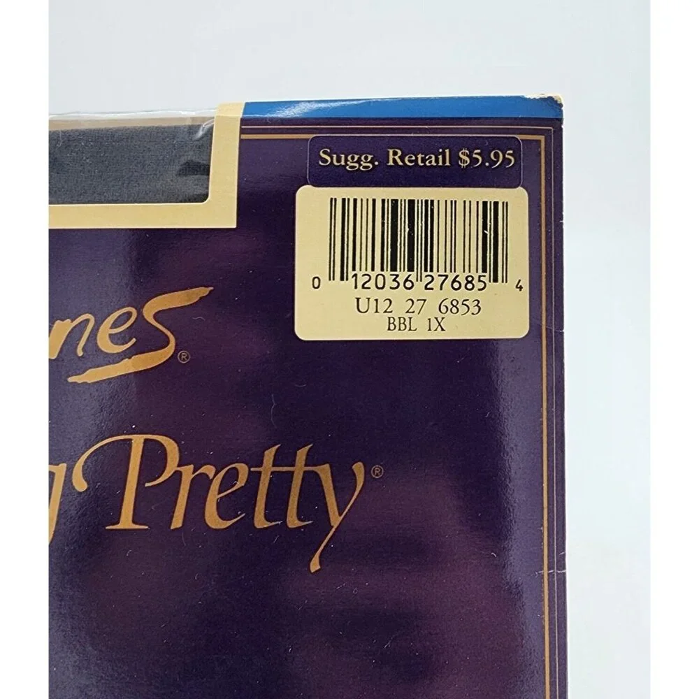 Hanes Fitting Pretty Day Sheer‎ Control Top Sandalfoot Pantyhose 771 Black Sz 1X